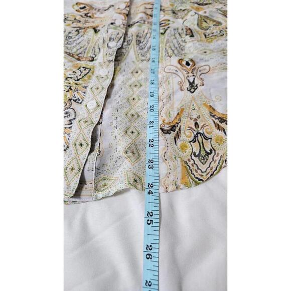 Coldwater Creek Women's Paisley Print Sheer Button-Up Blouse - Picture 6 of 7